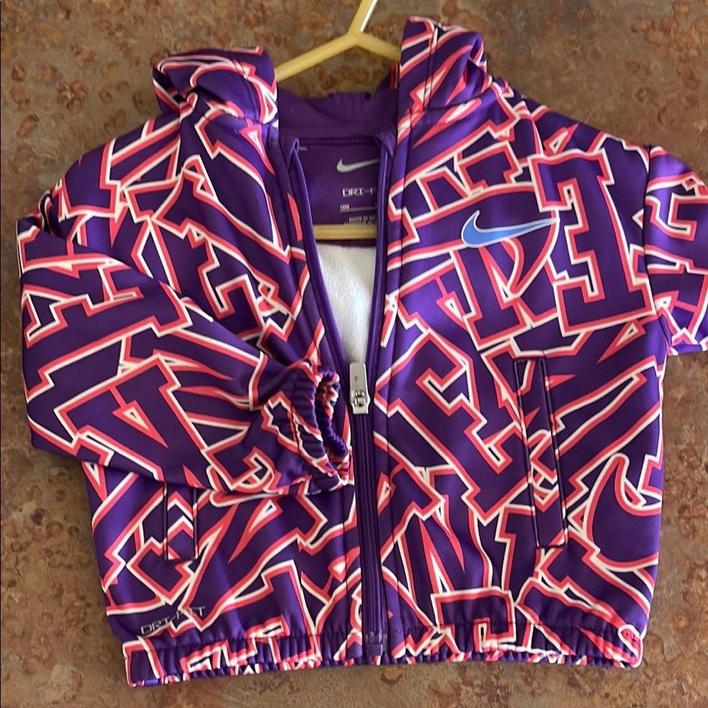 Nike Purple and Pink Graphic Hoodie